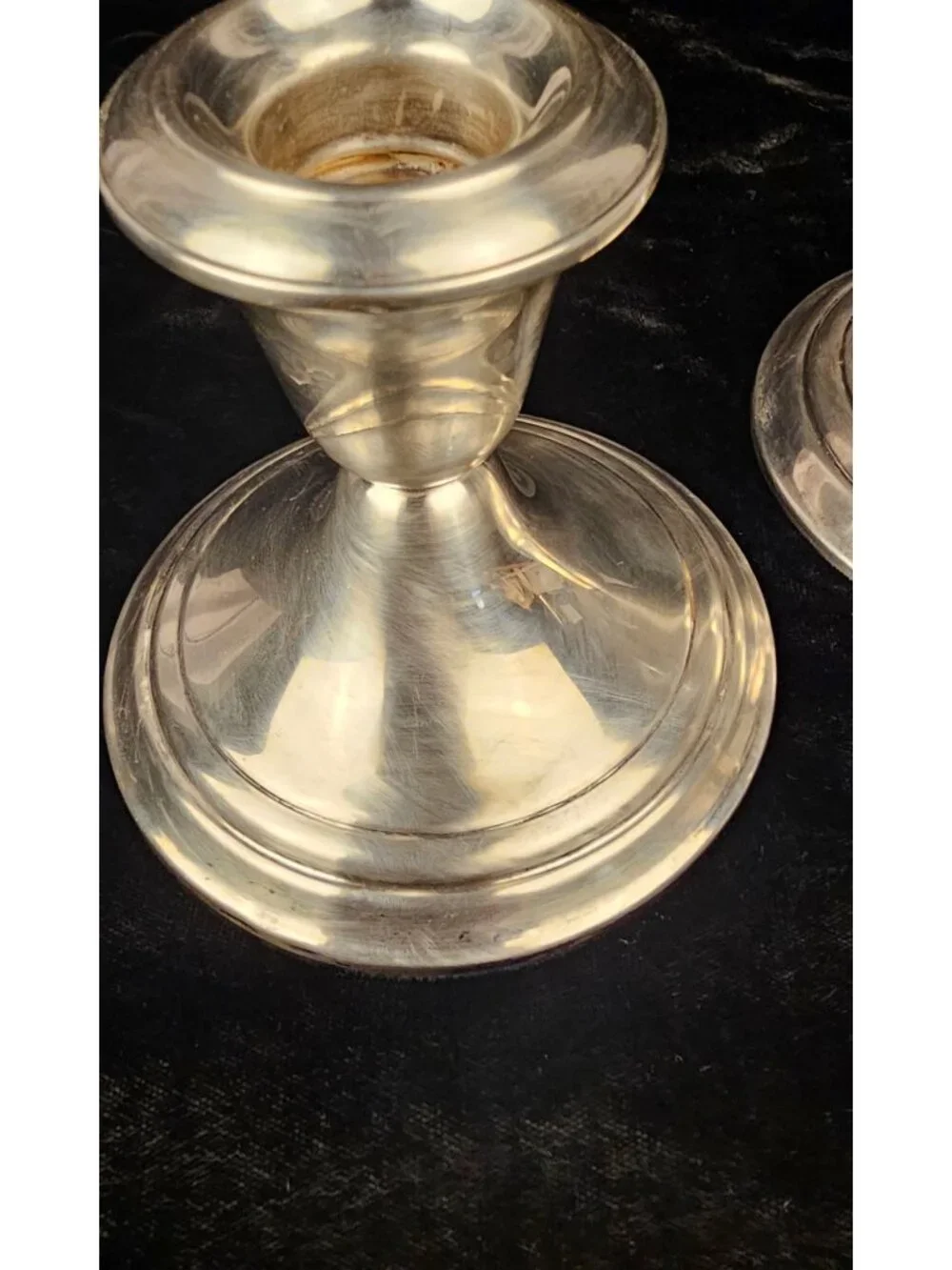 Pair Of Vintage Gorham Weighted Silver Candle Holders